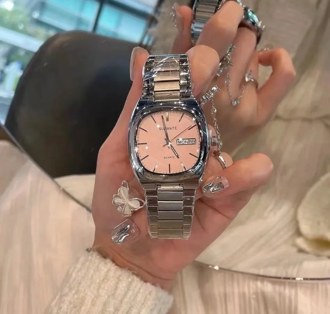 SUNMATE Elegant Square Dial Women's Wristwatch, Calendar and Day Display,waterproof High-end Luxury Watch,comes with A Watch Box