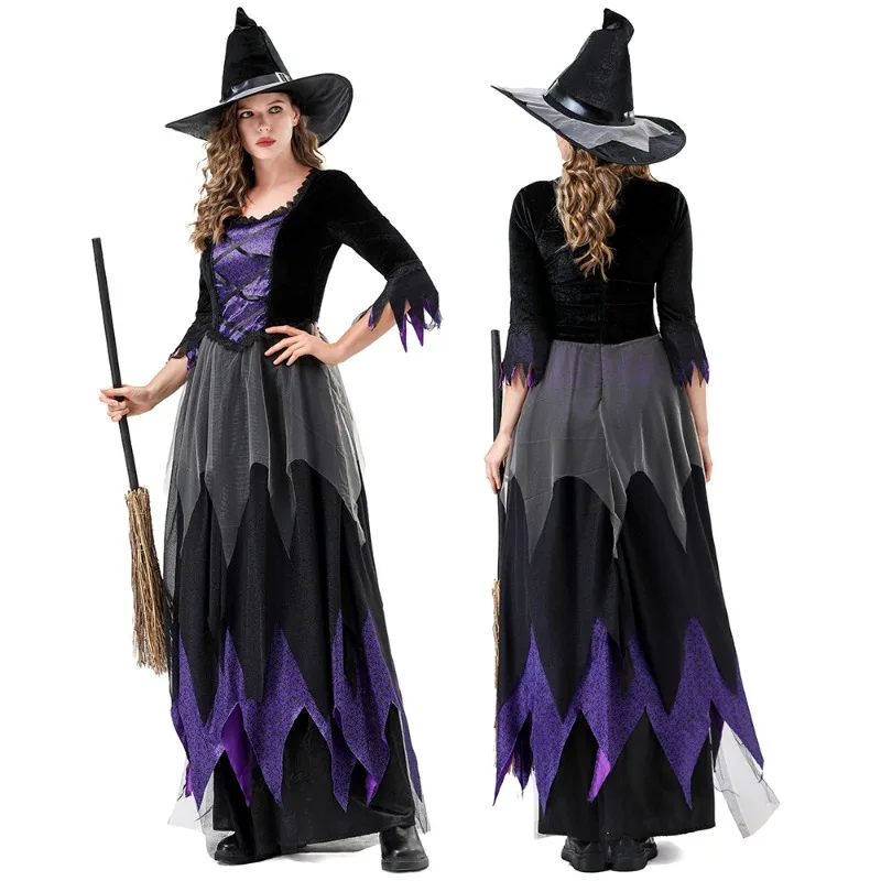 

Anime witch cosplay costume vampire black purple dress Halloween party costume