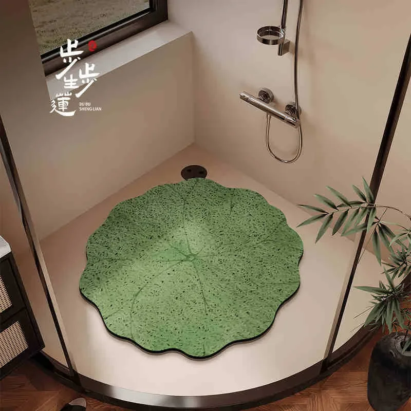 For New Chinese Style Bathroom Silk Ring Floor Mat Hollow Non Slip Shower Room Foot Mat Household Bathing Anti Drop Rug