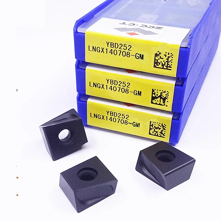 10pcs LNGX140708-GM YBD252 LNGX140708-GM LNGX140708 ZCC.CT CNC carbide Milling inserts For Cast iron, Ductile iron, Gray iron