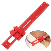 Woodworking T-Type Ruler Scribing Square Measuring Tools Precision Pocket Ruler Inch Metric Measuring Marking Ruler With Stop