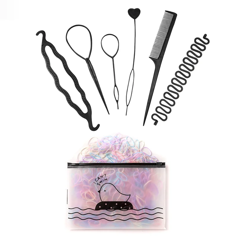 506PCS Women Girls Colourful Disposable Rubber Band With Elastic Magic Hair Styling Tools Set DIY Braiding Braider Accessories image 3