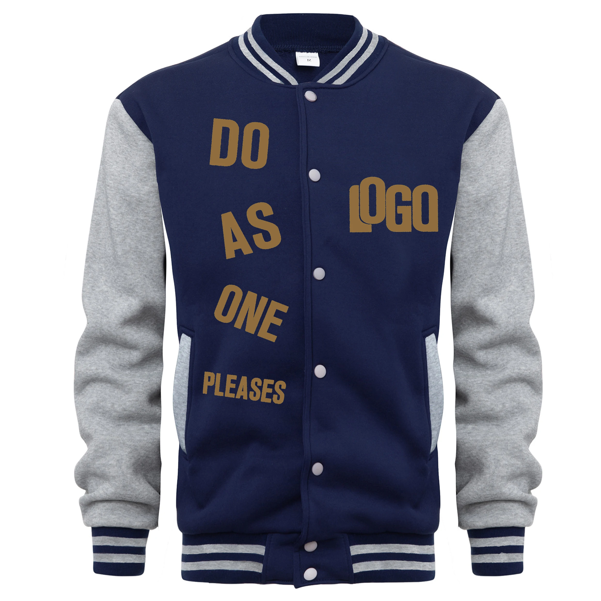 DIY custom your LOGO or picture Men's multi-pocket zipper hooded casual shirt plus size loose pullover fashion sweater top