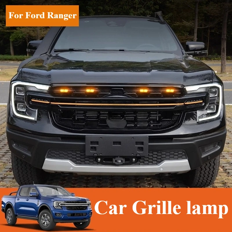 

For 2023-2024 Ford Ranger Middle Grid Small Yellow Light Daytime Running Light Anti-fog Warning Light Modification Accessories