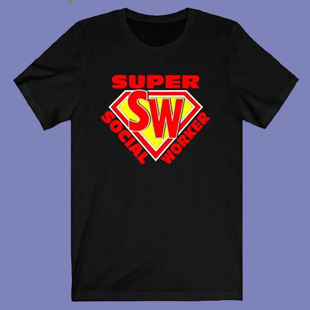 

Мужская черная футболка Super Social Worker, размер S 3XL
