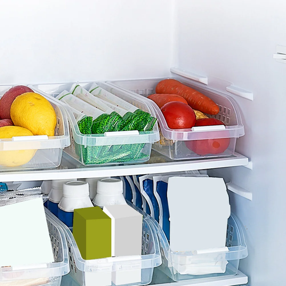 

2Pcs Refrigerator Storage Containers Transparent Premium Plastic Food Holders Fruits Vegetables Boxes Fridge Organizers Egg