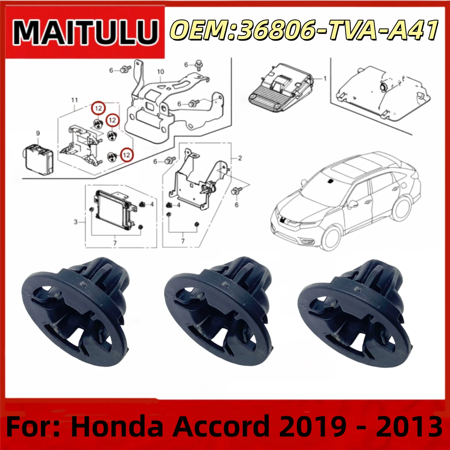

Adaptive Cruise Control Radar Sensor ACC Bracket Holder for Honda Accord INSPIRE 2019 2020 2021 2022 2023