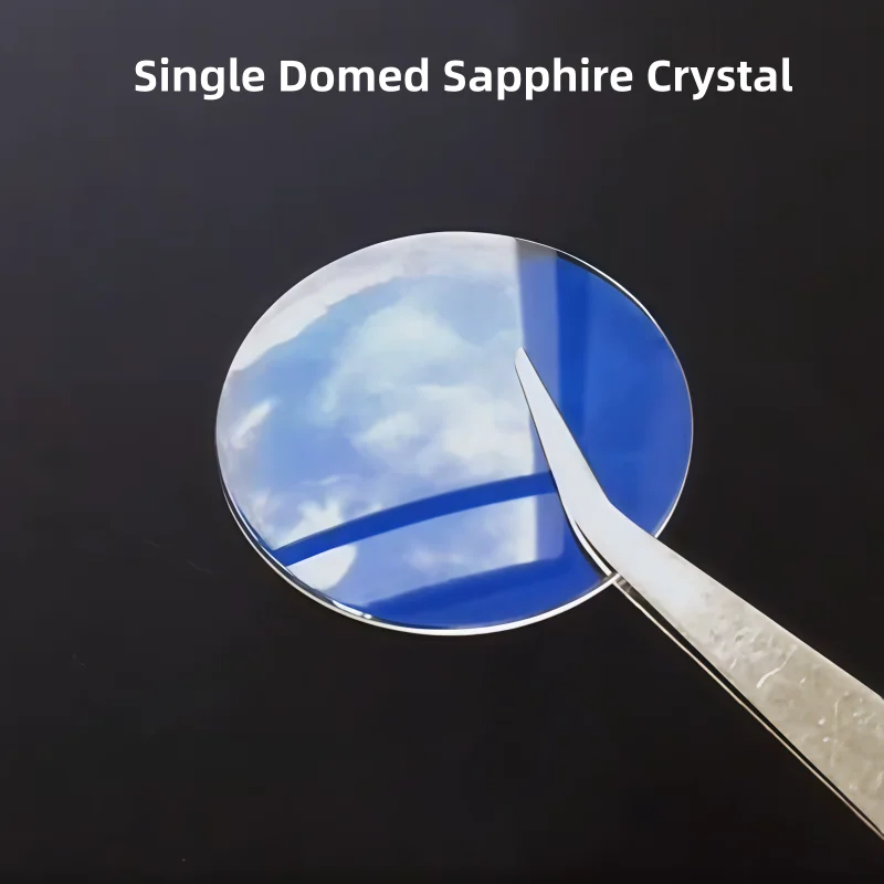 Single Domed Sapphire Watch Glass with Blue Coating Round Crystal 1.2mm 1.5mm Thick for Watch Repair - YZC666