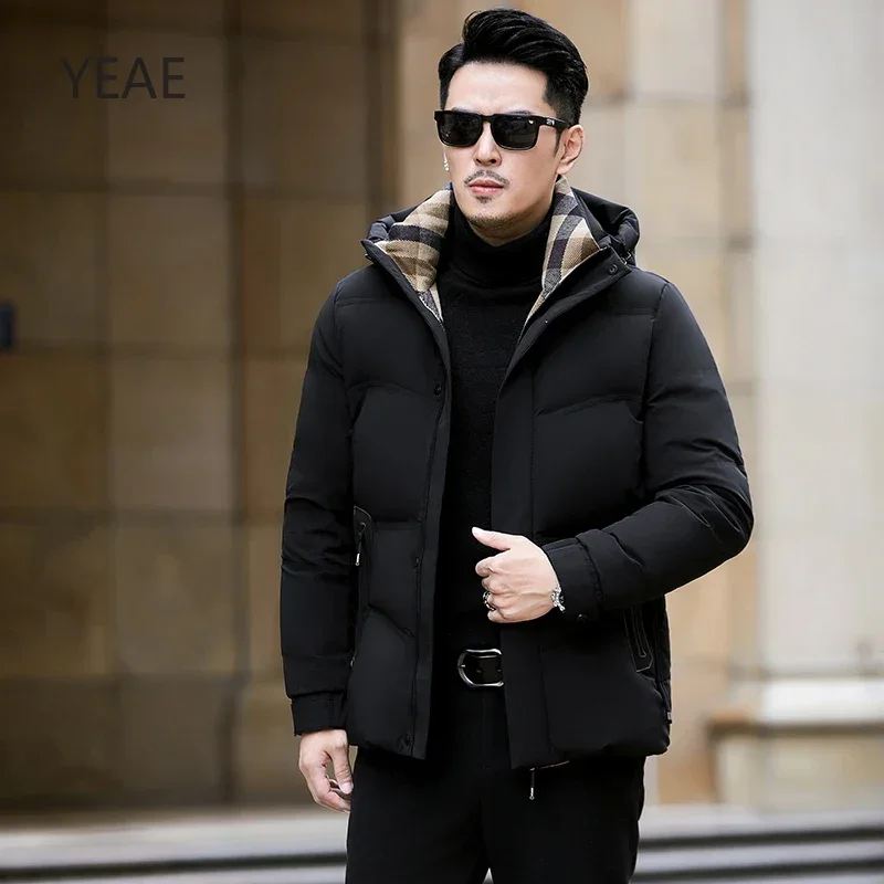 YEAE-Chaqueta corta de plumón de pato para hombre, ropa de diseñador, acolchada, de lujo, informal, para invierno, 2024