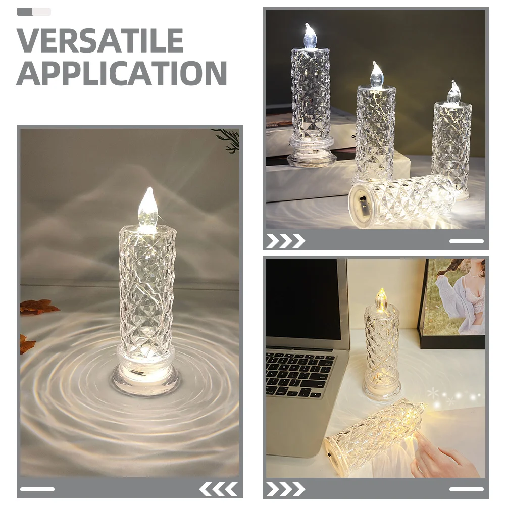 6 шт. элегантные светодиодные конические свечи в форме розы со стабильной основой для внутреннего и наружного декора, вечеринки, свадьбы