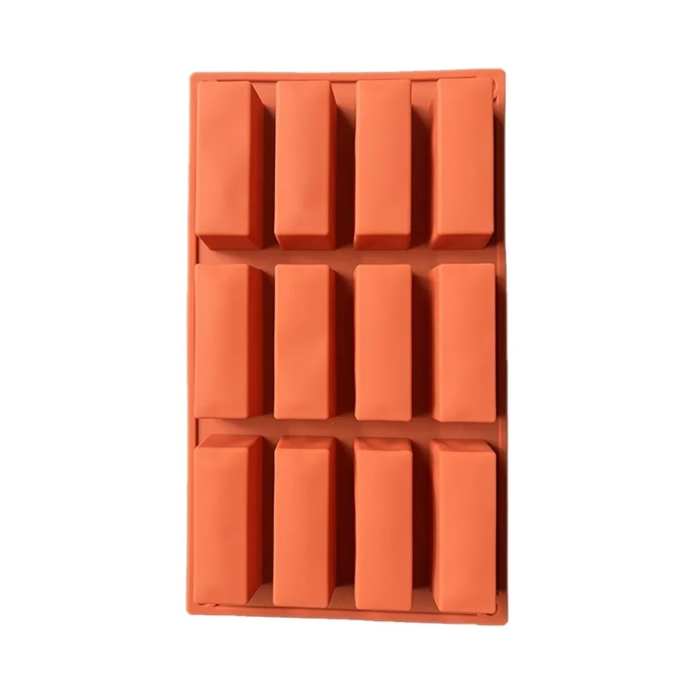 Reusable Rectangle Silicone Candy Molds 12-Cavity Baking Granola Bar Pan Non Stick DIY Chocolate Bar Mold Birthday Gifts