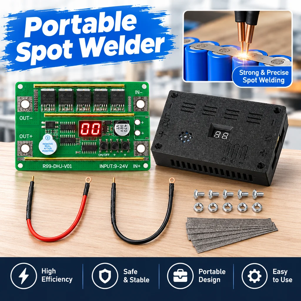 Portable Spot Welder LED Display 99 Gears Adjustable Welding Machine for 18650 21700 Battery Nickel Strip Steel Sheet Welding