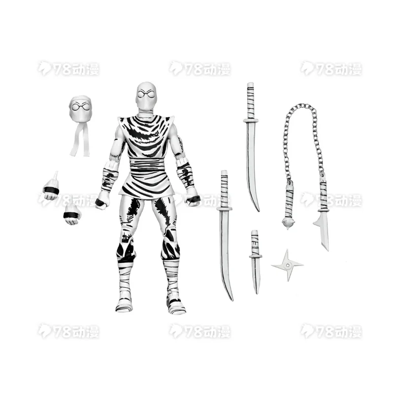 In Stock NECA 54386 TMNT Elite Foot Ninja Guard Black & White Mirage Comics 7