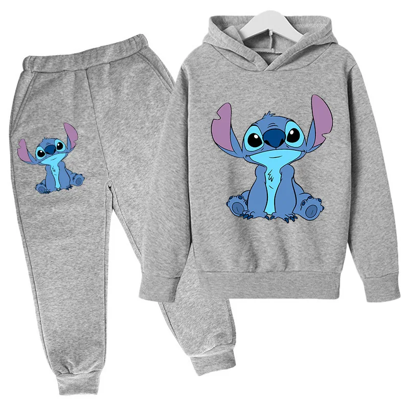 ديزني ستيتش الاطفال البلوز + السراويل 2 قطعة مجموعة الخريف والشتاء الفتيان عارضة الدافئة هوديي الفتيات أزياء تنوعا بدلة طويلة الأكمام #4