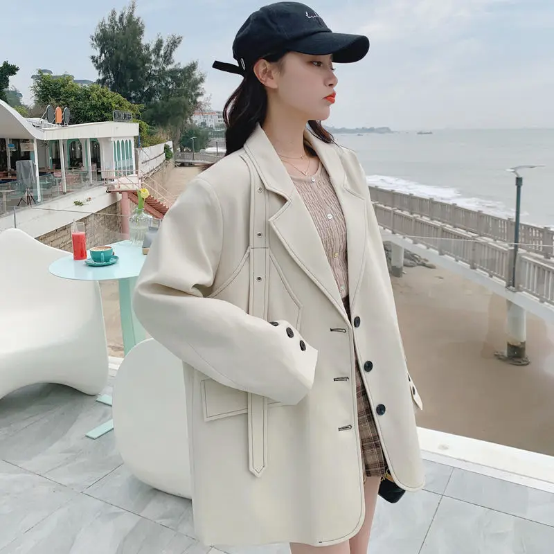 3-A61 Internet celebrity street suit women's tops British style popular Korean version loasual 2024 spring and autumn small suit