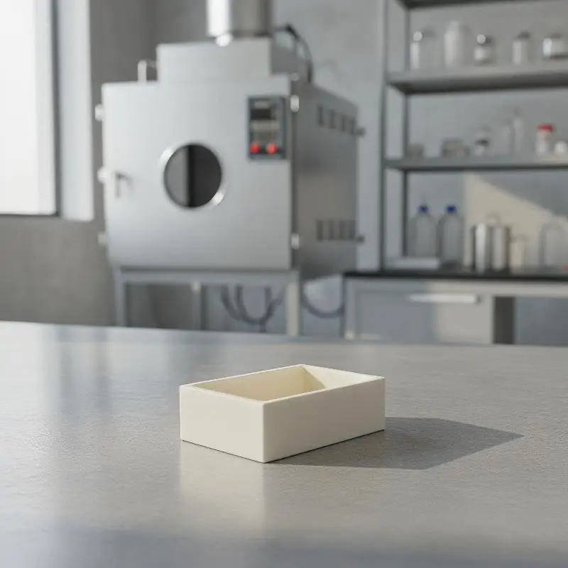 Lab Ware 99 Percent Alumina Square Crucible High Temperature Resistant Ceramic For Educational Use