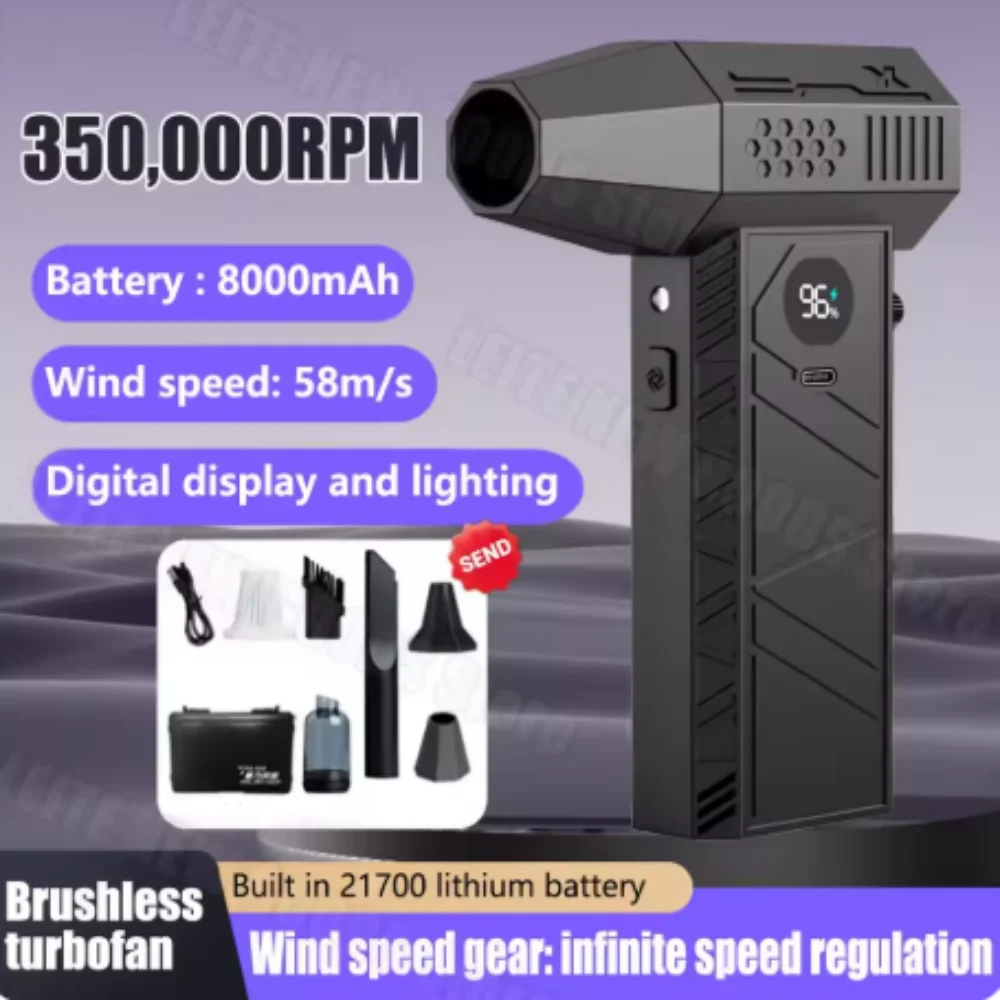 

350000RPM Brushless Violent Fan Handheld Electric Turbo Jet Fan Powerful Air Blower Strong Wind 58m/s Brushless Turbo Jet Blower