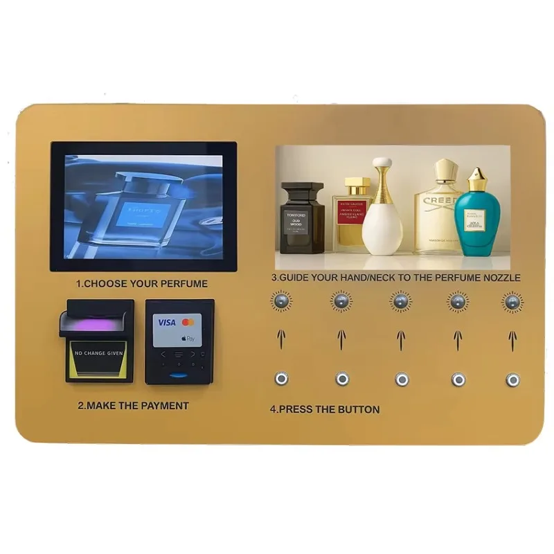 Customizable Germany Metal Perfume Vending Display Machine: Card Payment + Refillable Cologne Bottle + SDK