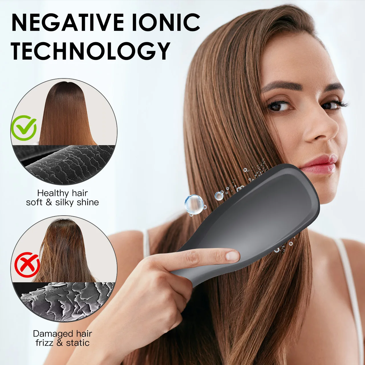 Hatteker EU Electric Hot Air Comb Styling Comb for Women Anion Heating Hair Straightening Brush for Straight And Curly Hair view 6