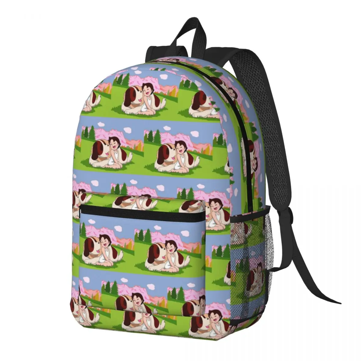 Anime Heidi Girl Of The Alps Peter Grandpa Backpack Daypack Large Capacity BookBag School Bag Shoulder Bags for Men Women