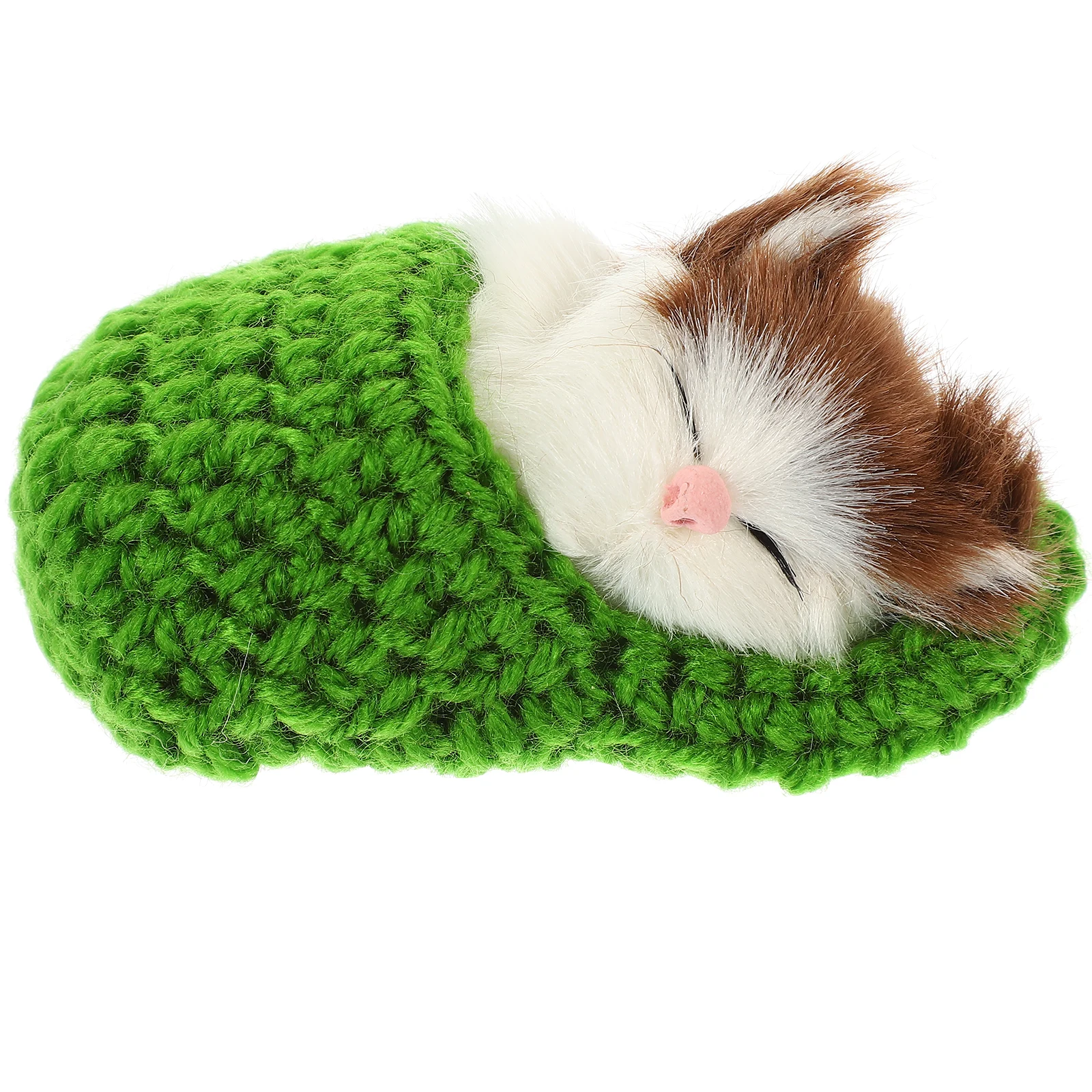 

Simulated Cat Slippers Mini Kitten Toy Cute Life Like Green Sleeping Cat Sound Child Gift Christmas Party Wedding Teaching