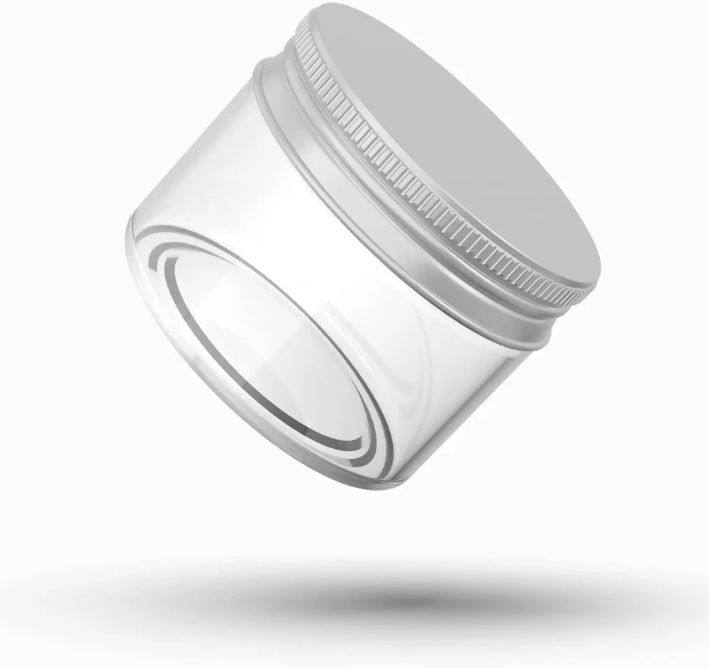 30x30/50/60/80ml Contenitore di Plastica Vaso Riutilizzabile Vuoto Vaso Cosmetico Tappo con Coperchio a Vite in Alluminio per Crema Unguenti di Stoccaggio di Gioielli