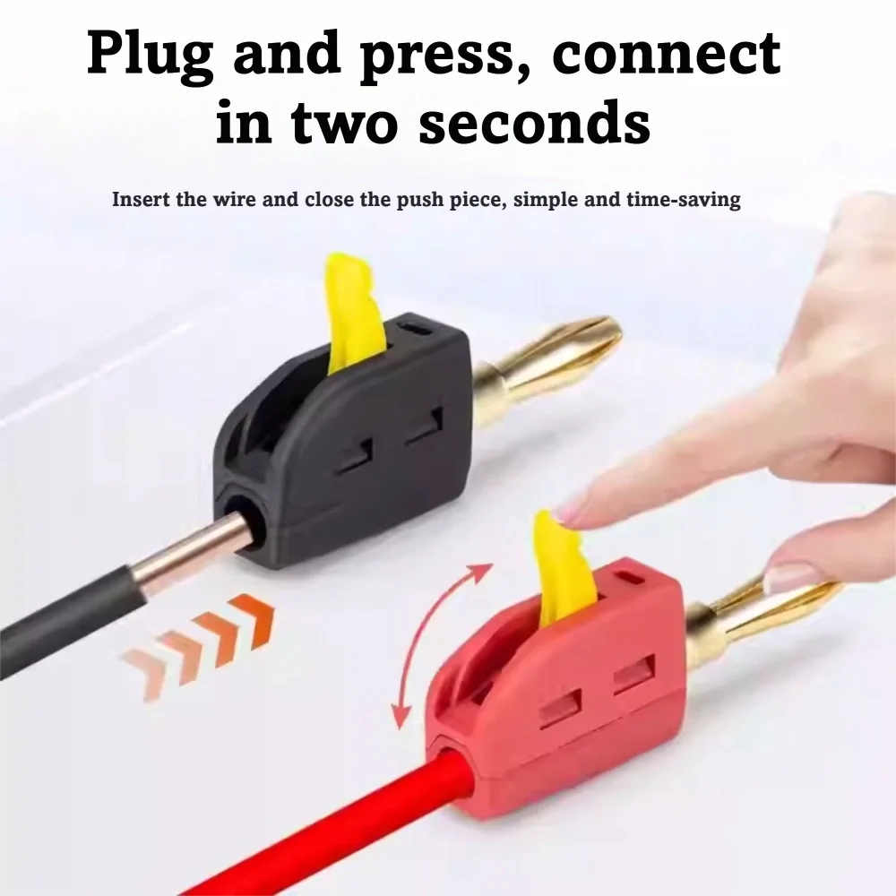 1/10pcs 4mm Diameter Banana Plug Connector 32A Rating Solderless Design High Current Banana Plug No Weld Required