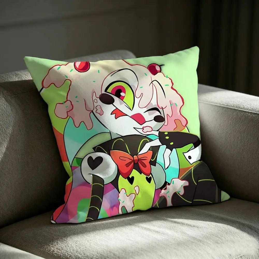 B-Blitzo IMP Cartoon H-Helluva Boss Square Sofa Pillow Cover Solid Color Living Room Home Decor Cushion Case