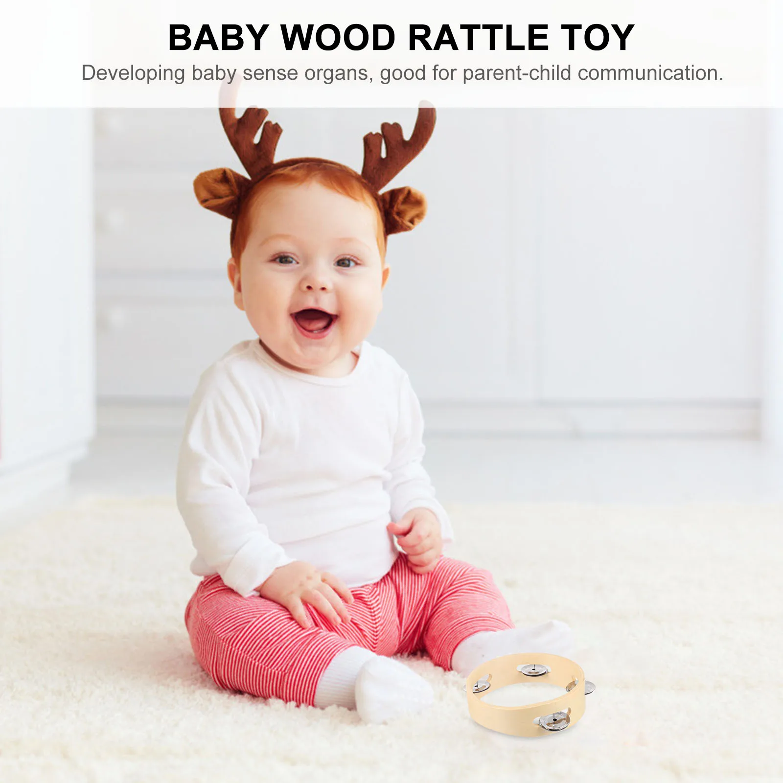 Campana de madera de juguete para niños pequeños, juguete para bebés, instrumento Musical creativo para bebés, educativo temprano