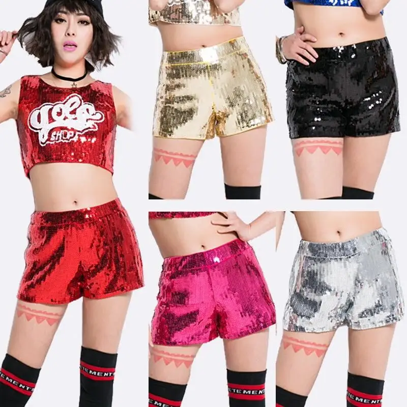 Women Performance Costume Nightclub Wear Sequined Shorts Stage Wear Jazz Shorts