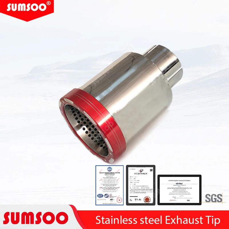 

1 PC New Design SUMSOO Universal Stainless Steel Exhaust Tip Upgrade Nozzle Muffler Exhausts Pipe For Auto Modify Customization