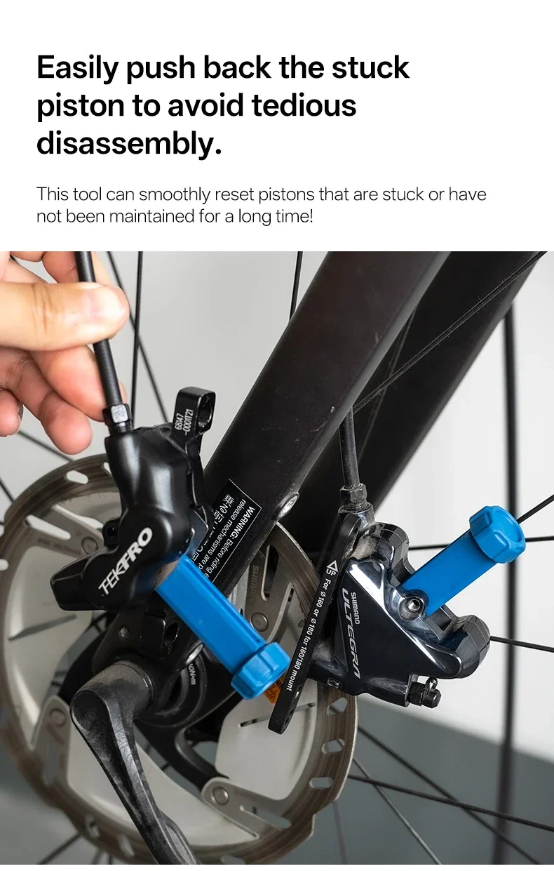 Werkzeug zum Spreizen von Fahrradbremsbelägen aus Stahl, 360 ° Drehbarer Reset für Fahrradöl-Scheibenkolben, hydraulische Bremssattel-Kolbenverlängerung – Detail 11