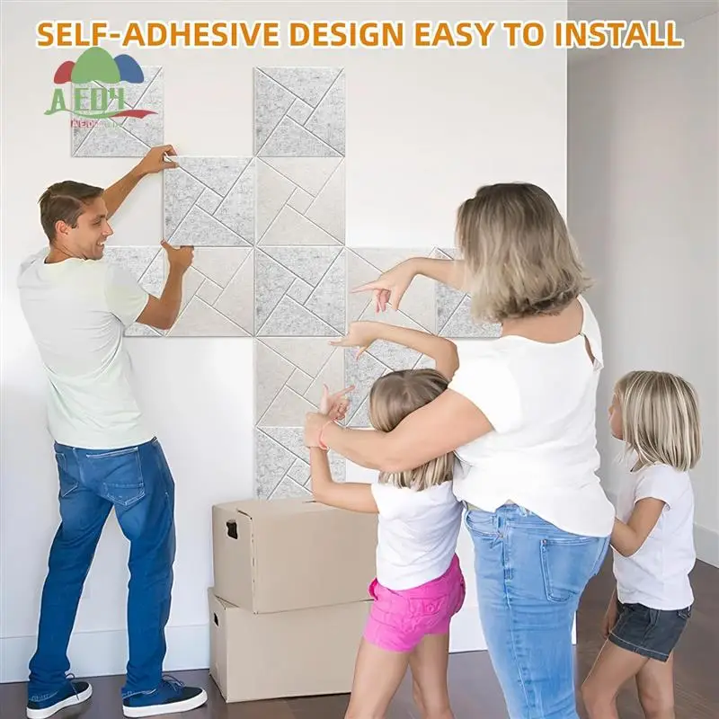 

AED4-12 Pack Self Adhesive Acoustic Panels, 12 X 12 X 0.4Inch Sound Proof Acoustic Foam, For Home Studio Office