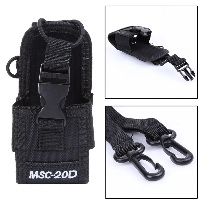 

Walkie Talkie Bag Case Holder MSC-20D PTT Nylon Carry Cover Case with Sling for Kenwood BaoFeng UV-5R BF-888S Radio Devices