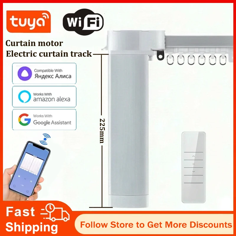 Tuya Smart Curtain Motor Wifi Zigbee Drive Engine Smart Home Electric Curtain Track Rail Rod System Support Google Alexa Alice