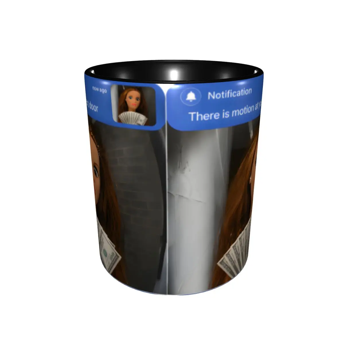 There Is Motion At Your Front Door, Doll Meme Gift Mug for Women Men Fun Tea Cup Present for Office