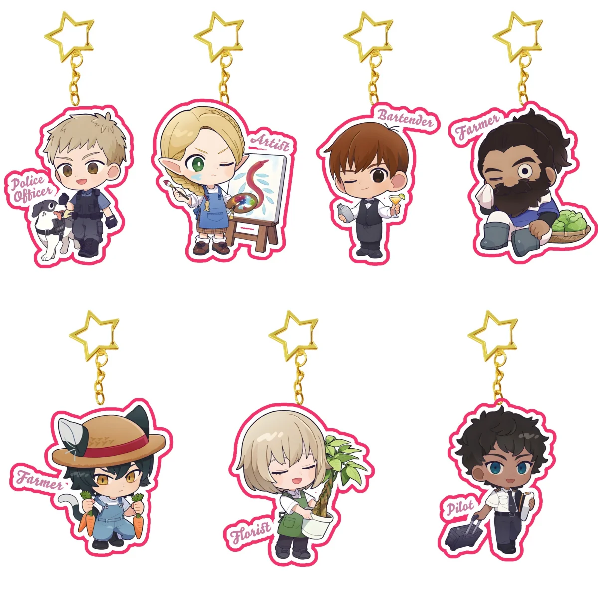 6CM Cute Anime Delicious in Dungeon Acrylic Keychain Cosplay Q Version Characters Ornament Accessories Goods Collection Gifts