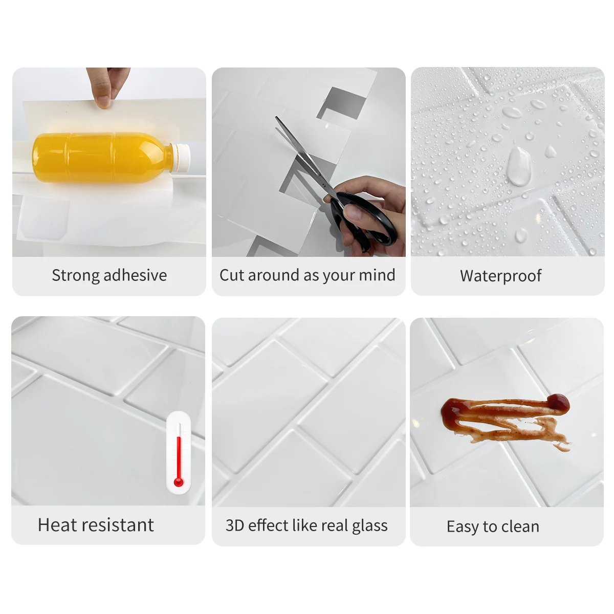 10PCS New Self-Adhesive Waterproof Wall Stickers Study Wall Renovation Decorative Stick