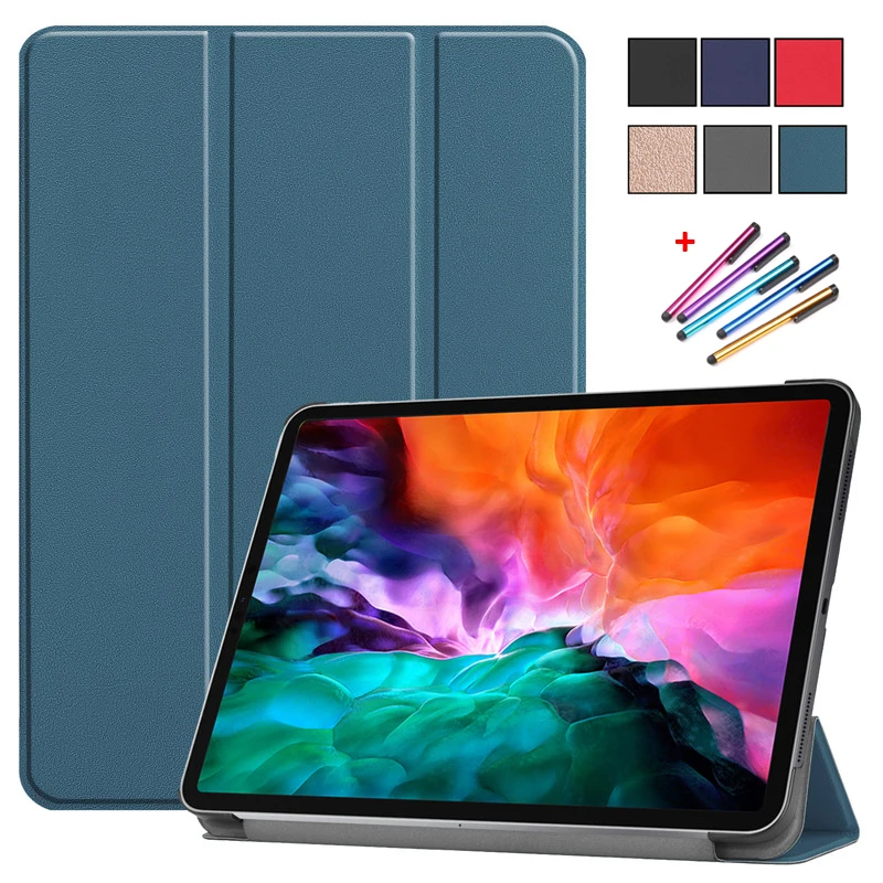 Case For iPad Pro 2021 Case 11 12.9 inch Tri-Fold PU Leather Stand Tablet Funda For iPad Pro 12 9 2021 Case For iPad Pro 11 2021