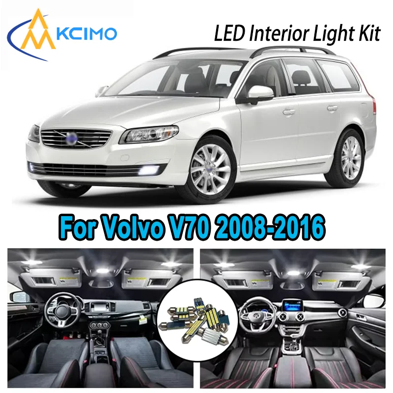 

For Volvo V70 2008-2016 2009 2010 2011 2012 Premium Bright LED Interior Dome Map Trunk Light Kit Car Led Lamps Canbus No Error