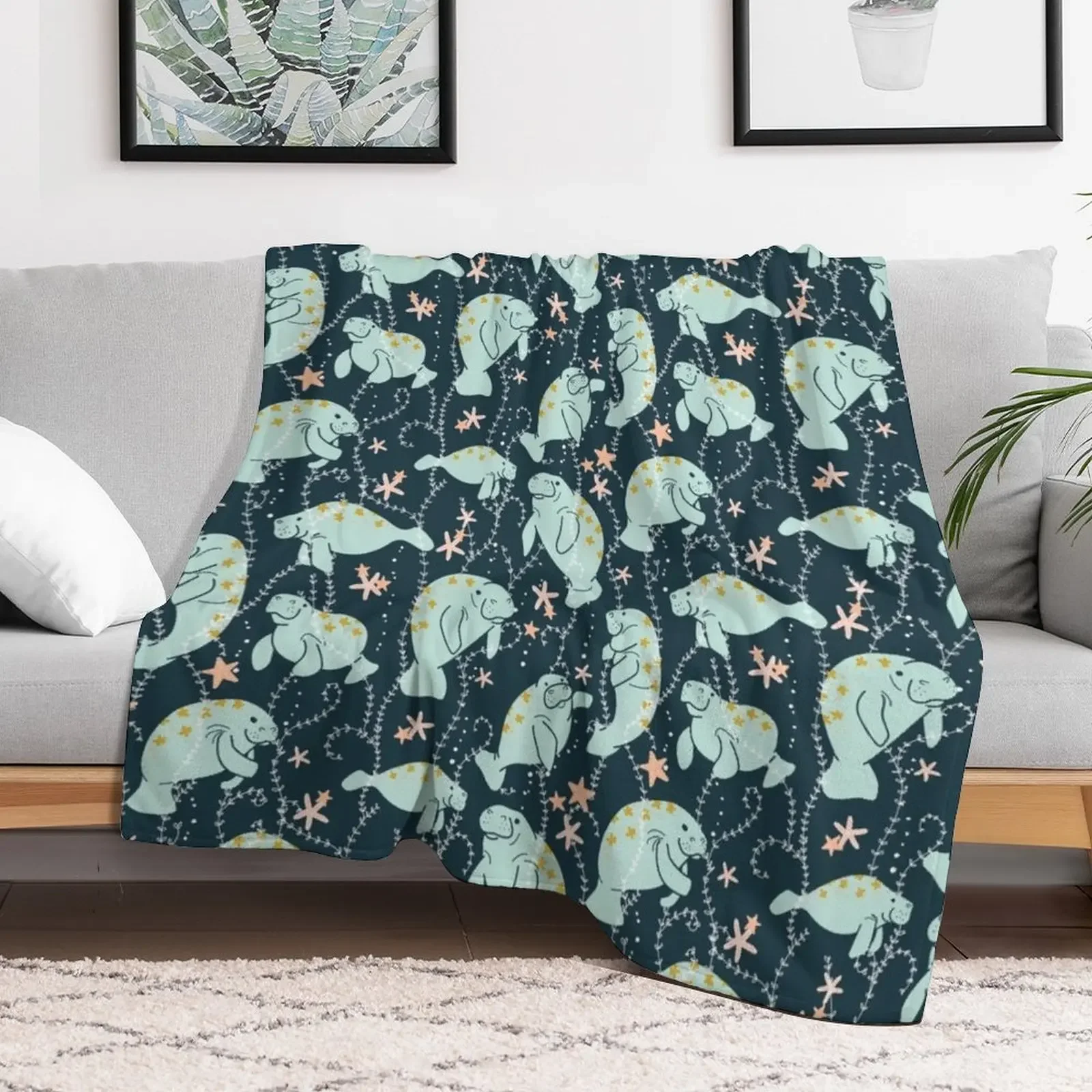 Oh the Hue-Manatee: Teal Throw Blanket Blankets For Baby Decorative Sofas Hairys Comforter Blankets