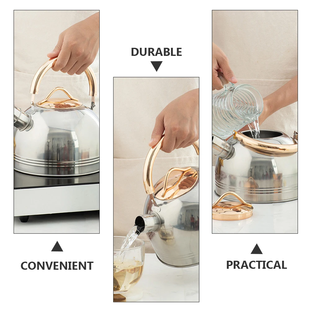 

1Pcs Stainless Steel Teakettle Large Capacity Whistling Boil Water Kettle for Home Use on Gas Stove Induction Cooker Tea Coffee