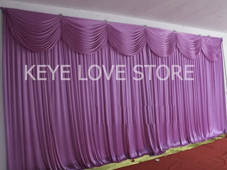 

10X10FT White Party Curtain Wedding Backdrops,With Swags,Stage Background Curtains,Event Baby Shower Birthday Church Decoration