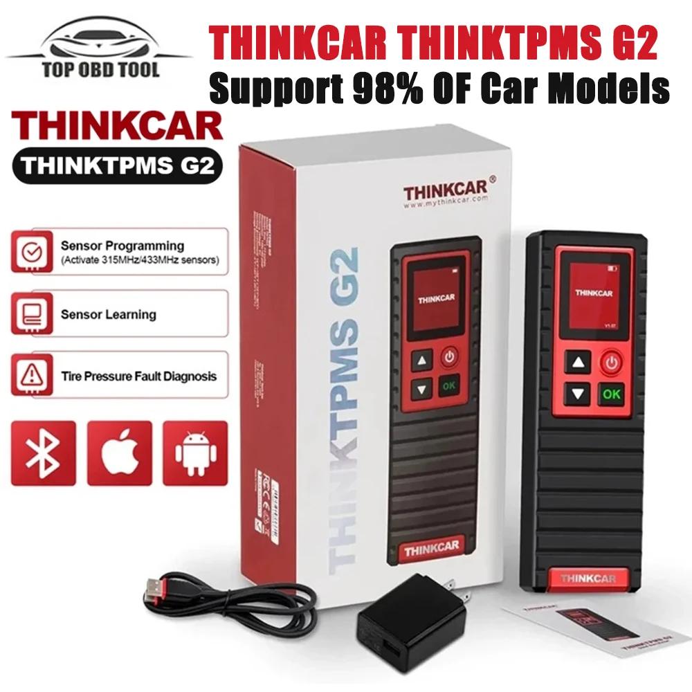 

Original THINKTPMS G2 ThinktpmsG2 Car Tire Pressure Diagnostic Tool TPMS Sensor Universal Activation Programming Learning Tool