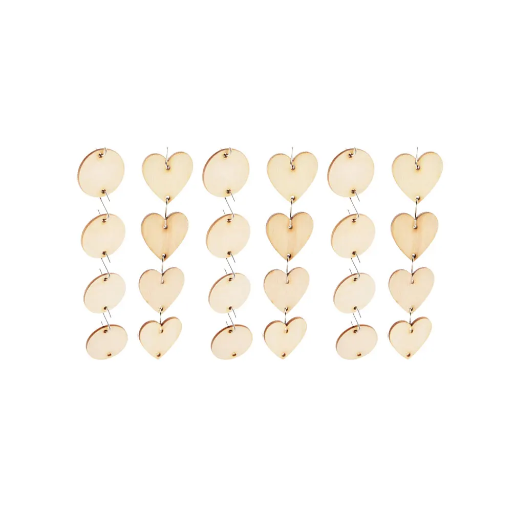 

300 Pcs Wooden Pendant Craft Decoration Hanging Accessories Bamboo Blanks Mini nament DIY Star Heart Graffiti Supplies Pentagram