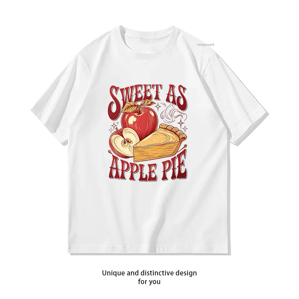 Sweet Homemade Apple Pie Retro Fall Vibe T-shirt Woman Man Summer Cotton Graphic T Shirts Adult Casual Streetwear Camisetas Tops