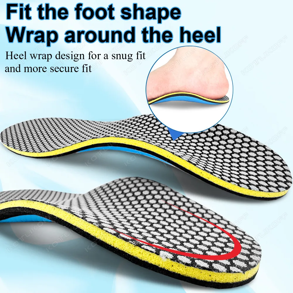 Orthotic Sport Insoles For Flat Foot Arch Support Sponge Elastic Running Insoles For Arch Pain Anti-Fatigue Orthopedic Shoe Pads