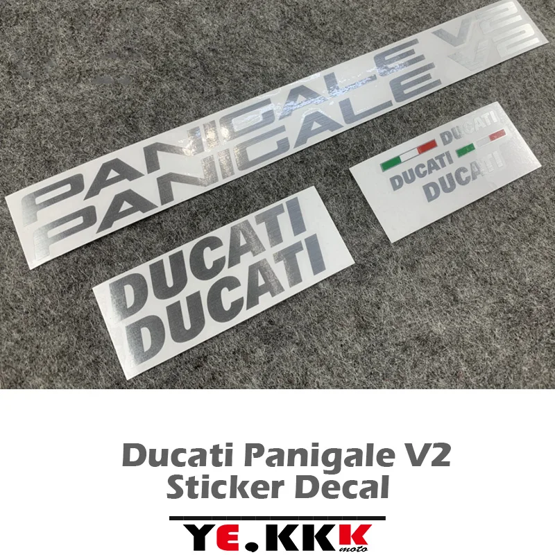 For DUCATI Panigale V2 Full Car Decal Sticker Fairing Sticker V2 Logo Custom Color Brushed Silver Black White