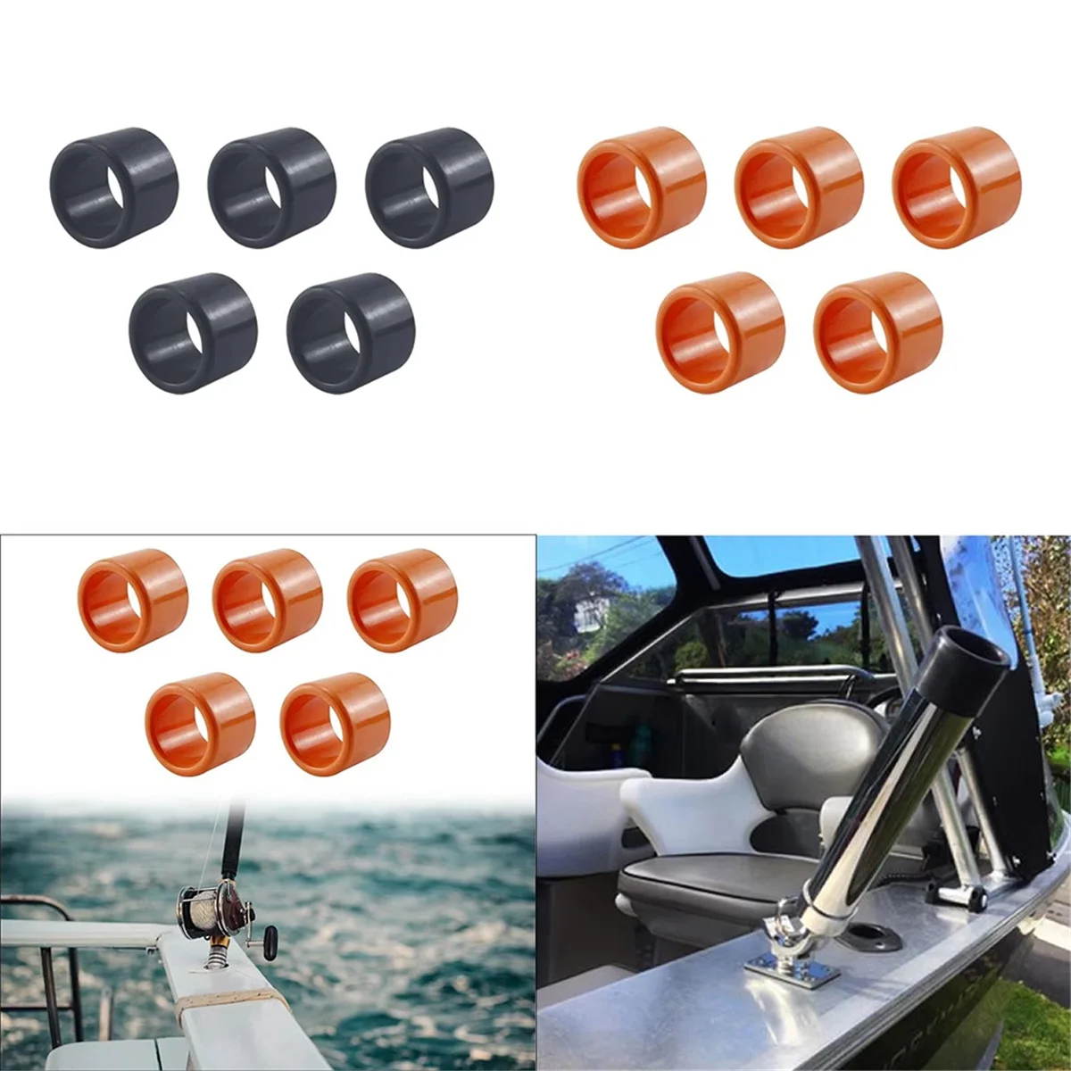 

AA74 5 шт. держатель для удочки, защитная вставка для трубки, аксессуары, 1,5 мм, настенная стойка для удочки для лодки, черная