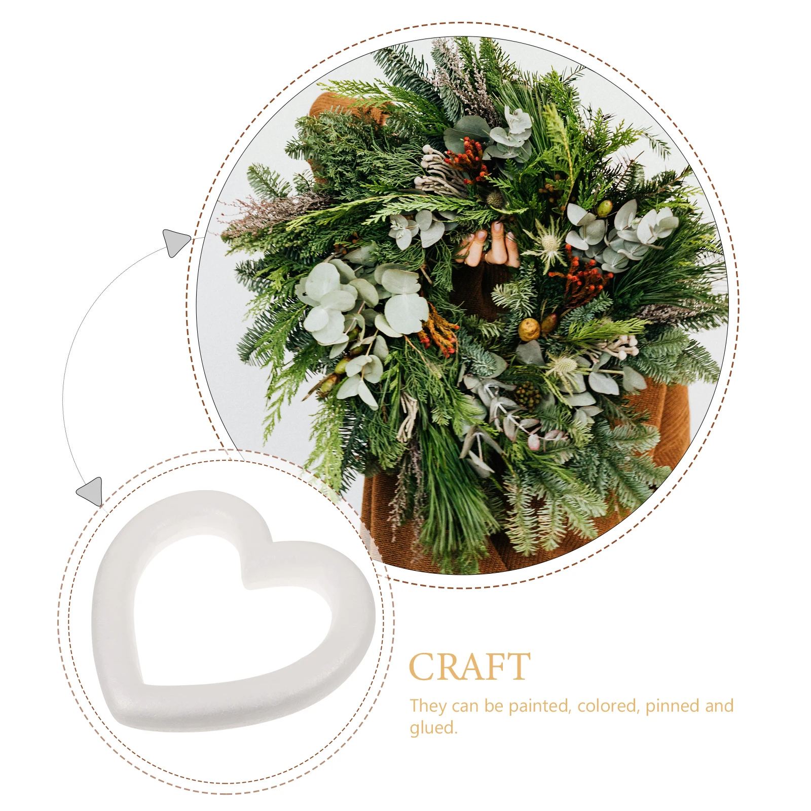 

4pcs Heart Shaped Ring Diy Craft Garland Ornament Foam Circle Children Educational Party Christmas New Year